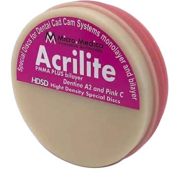 Acrilite PMMA tömb 98 x 30 mm, pink / dentin 