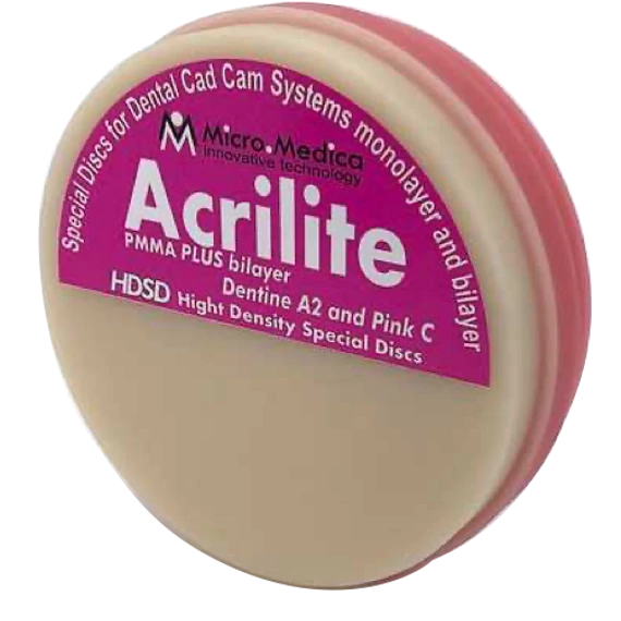 Acrilite PMMA tömb 98 x 30 mm, pink / dentin 