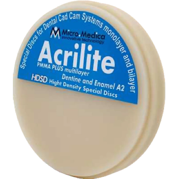 Acrilite PMMA tömb 98 x 16 mm, dentin / zománc átmenetes 