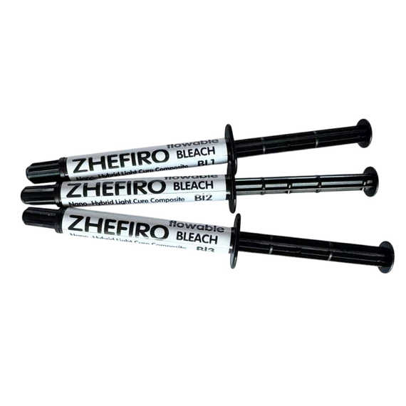 Zhefiro Flow praxis kompozit fecskendőben, 3,5 g, BLEACH